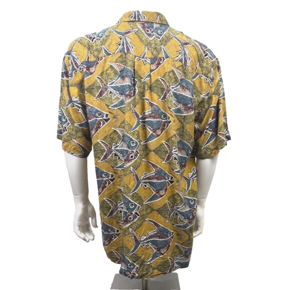 Vintage Hawaiian Shirt XL Tropical Fish Aloha ME Sport Rayon Vacation Cruisewear - Picture 2 of 5